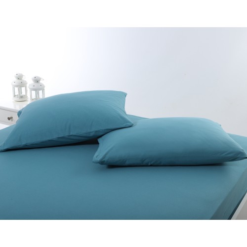 Μαξιλαροθήκες Ύπνου (50x70) Ζεύγος Μονόχρωμες No Iron Newhome Jersey Petrol