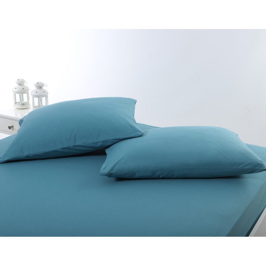 Κατωσέντονο με Λάστιχο Υπέρδιπλο (180x200+35) Μονόχρωμο No Iron Newhome Jersey Petrol