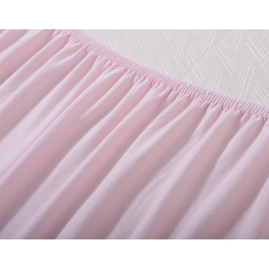 Κατωσέντονο με Λάστιχο Μονό (100x200+35) Μονόχρωμο No Iron Newhome Jersey Pink