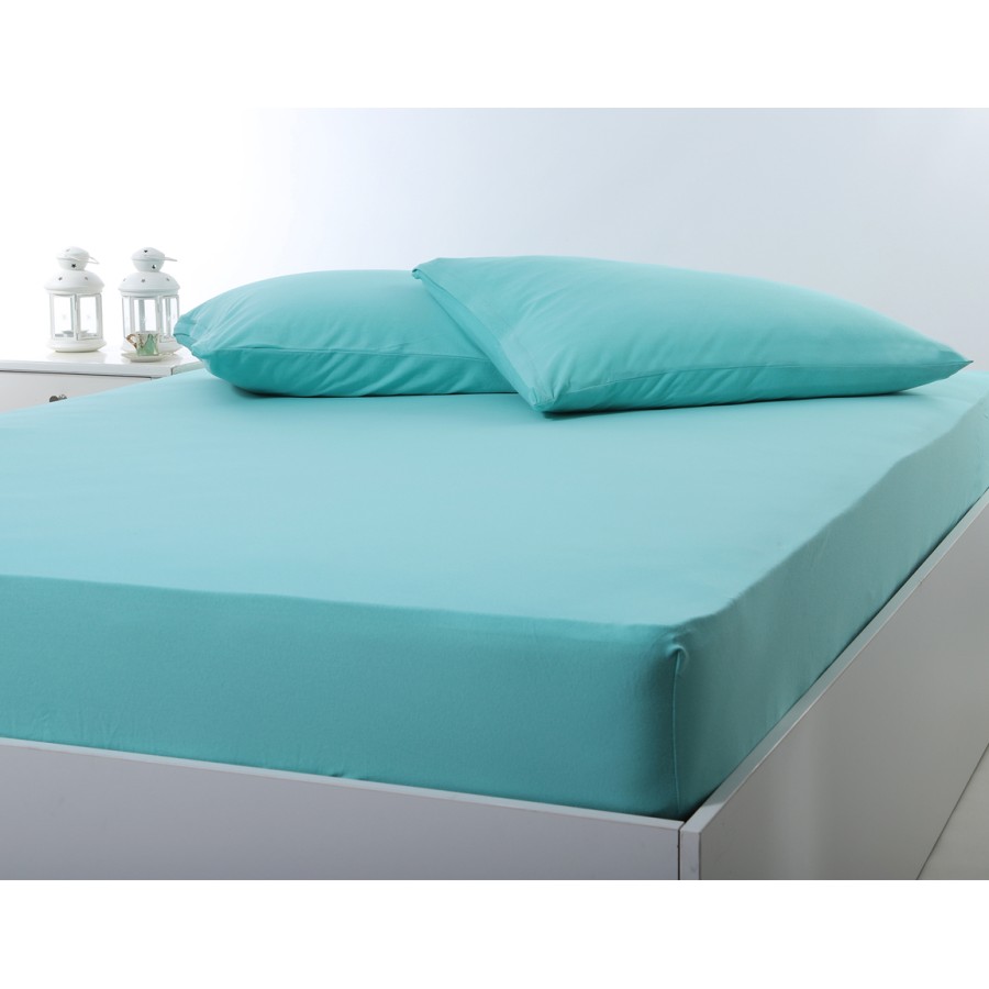 Μαξιλαροθήκες Ύπνου (50x70) Ζεύγος Μονόχρωμες No Iron Newhome Jersey Sea Green