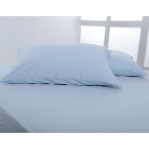 Μαξιλαροθήκες Ύπνου (50x70) Ζεύγος Μονόχρωμες No Iron Newhome Jersey Siel