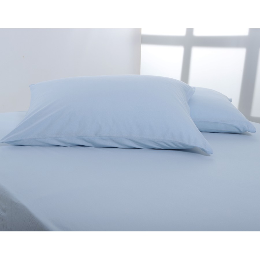 Κατωσέντονο με Λάστιχο Υπέρδιπλο (180x200+35) Μονόχρωμο No Iron Newhome Jersey Siel