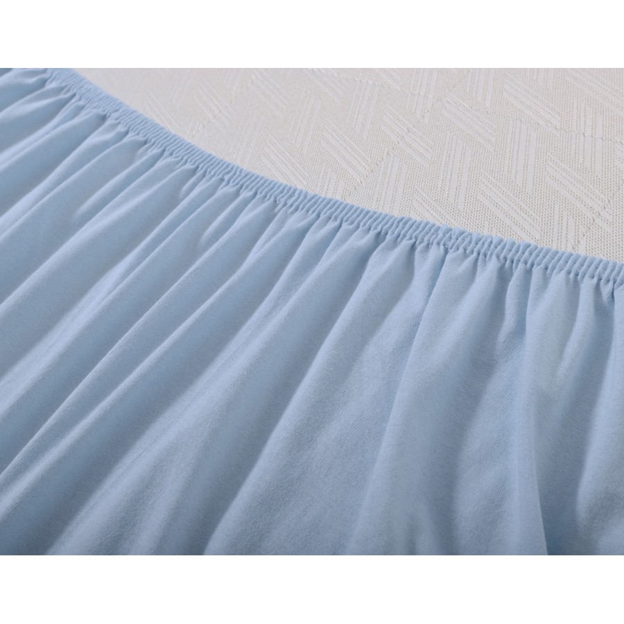 Κατωσέντονο με Λάστιχο Υπέρδιπλο (180x200+35) Μονόχρωμο No Iron Newhome Jersey Siel