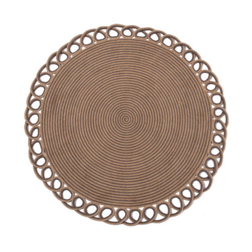 Σουπλά Στρογγυλό (Διάμετρος 38 εκ.) Γιούτα Δίχρωμο Newhome 1911 Grey/Beige