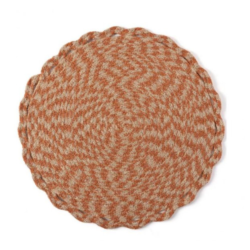 Σουπλά Στρογγυλό (Διάμετρος 38 εκ.) Γιούτα Δίχρωμο Newhome 2058 Rust