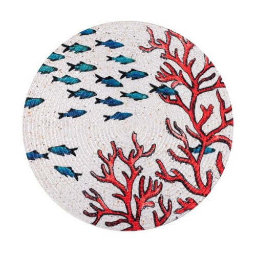 Σουπλά Στρογγυλό (Διάμετρος 38 εκ.) Βαμβακερό Newhome 2342 Κοράλλια