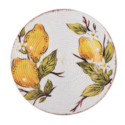 Σουπλά Στρογγυλό (Διάμετρος 38εκ.) Βαμβακερό Newhome 2355 Λεμόνια