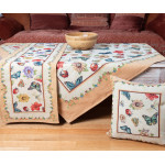 Τραπεζομάντηλο 6 Ατόμων (140x180) Στόφα Ζακάρ Newhome 14252 με Πεταλούδες