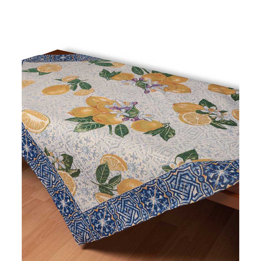 Καρέ (100x100) Στόφα Ζακάρ Ισπανίας Newhome Lia με Λεμόνια