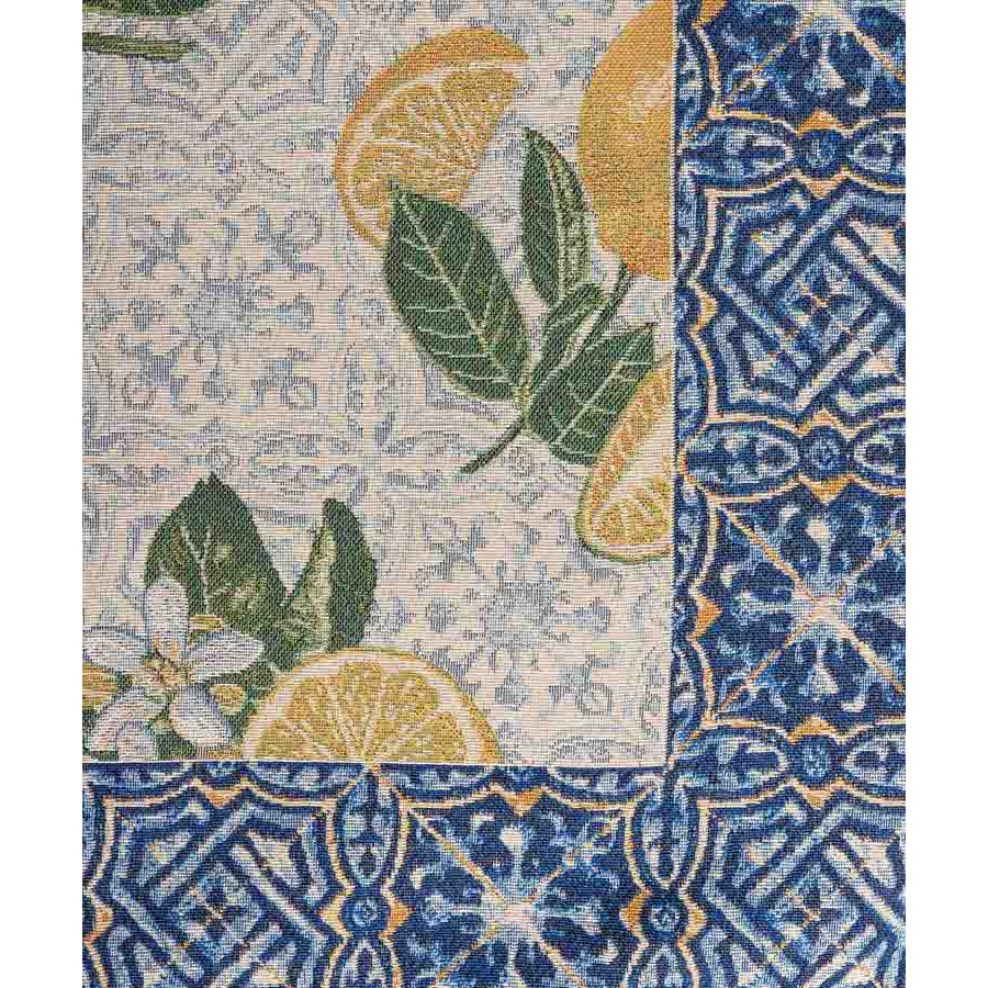 Καρέ (100x100) Στόφα Ζακάρ Ισπανίας Newhome Lia με Λεμόνια