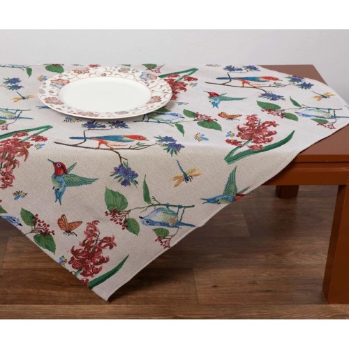 Τραπεζοκαρέ (140x140) στόφα με πουλάκια Newhome Garden
