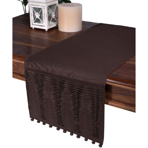 Τραπεζοκαρέ (140x140) ταφτάς Newhome 3819 Πλισέ Καφέ