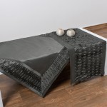 Καρέ (90x90) ταφτάς μονόχρωμο Newhome 8373 ανθρακί