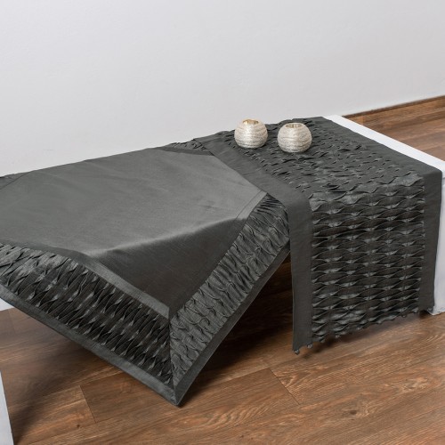 Τραβέρσα (40x175) ταφτάς μονόχρωμη Newhome 8373 ανθρακί