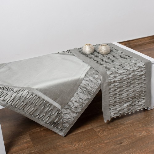 Τραπεζοκαρέ (130x130) ταφτάς μονόχρωμο Newhome 8373 γκρι