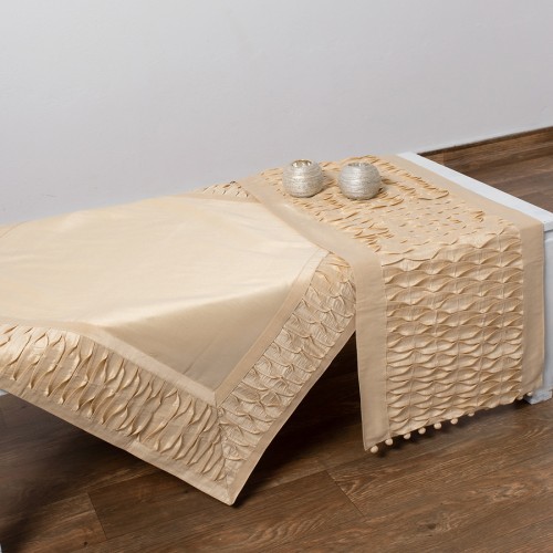 Τραπεζοκαρέ (130x130) ταφτάς μονόχρωμο Newhome 8373 ivory