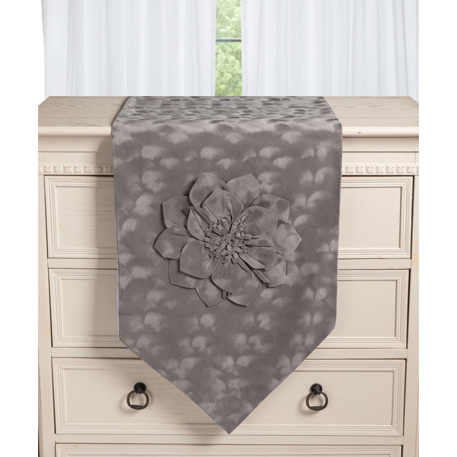 Τραβέρσα βελούδο (40x180) μονόχρωμη Newhome 97b13 γκρι