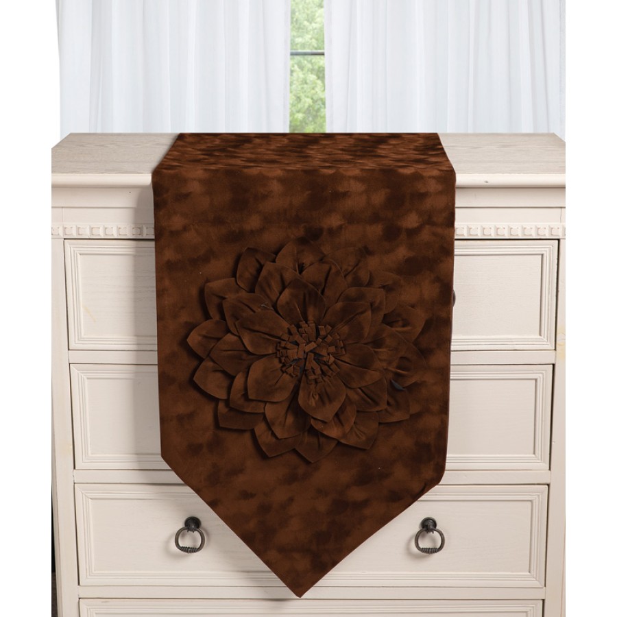 Τραβέρσα βελούδο (40x180) μονόχρωμη Newhome 97b13 καφέ