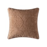 Διακοσμητική Μαξιλαροθήκη Φιγούρας (45x45) Σενίλ Ανάγλυφη Newhome 055 κάμελ
