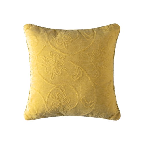 Διακοσμητική Μαξιλαροθήκη Φιγούρας (45x45) Σενίλ Ανάγλυφη Newhome 055 κίτρινο