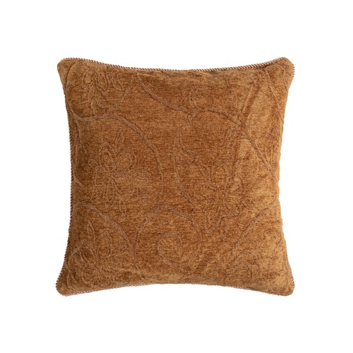 Διακοσμητική Μαξιλαροθήκη Φιγούρας (45x45) Σενίλ Ανάγλυφη Newhome 055 χρυσό