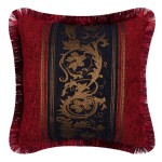 Διακοσμητική Μαξιλαροθήκη Φιγούρας (45x45) Newhome 1208 μπορντό-μπλε