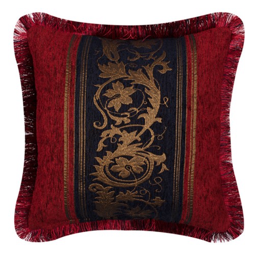 Διακοσμητική Μαξιλαροθήκη Φιγούρας (45x45) Newhome 1208 μπορντό-μπλε