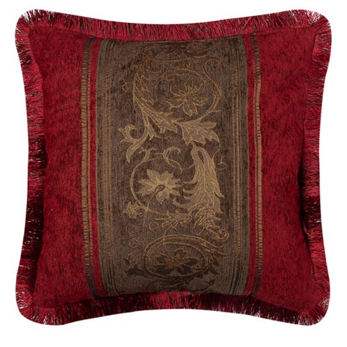 Διακοσμητική Μαξιλαροθήκη Φιγούρας (45x45) Newhome 1208 μπορντό-λαδί