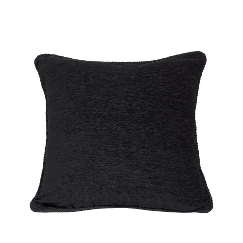 Διακοσμητική Μαξιλαροθήκη Σενίλ (45x45) Μονόχρωμη Newhome 281 μαύρο