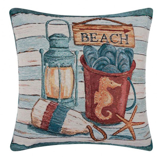 Διακοσμητική Θήκη για Μαξιλάρια Καναπέ (45x45) Στόφα Newhome Α1910-002 Beach