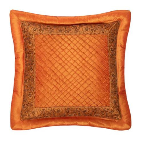 Διακοσμητική Μαξιλαροθήκη (45x45) Σατέν Newhome Μπουρλέ Πορτοκαλί