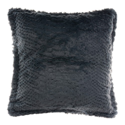 Διακοσμητική Μαξιλαροθήκη Γούνινη (45x45) Ανάγλυφη Newhome NX201 ανθρακί