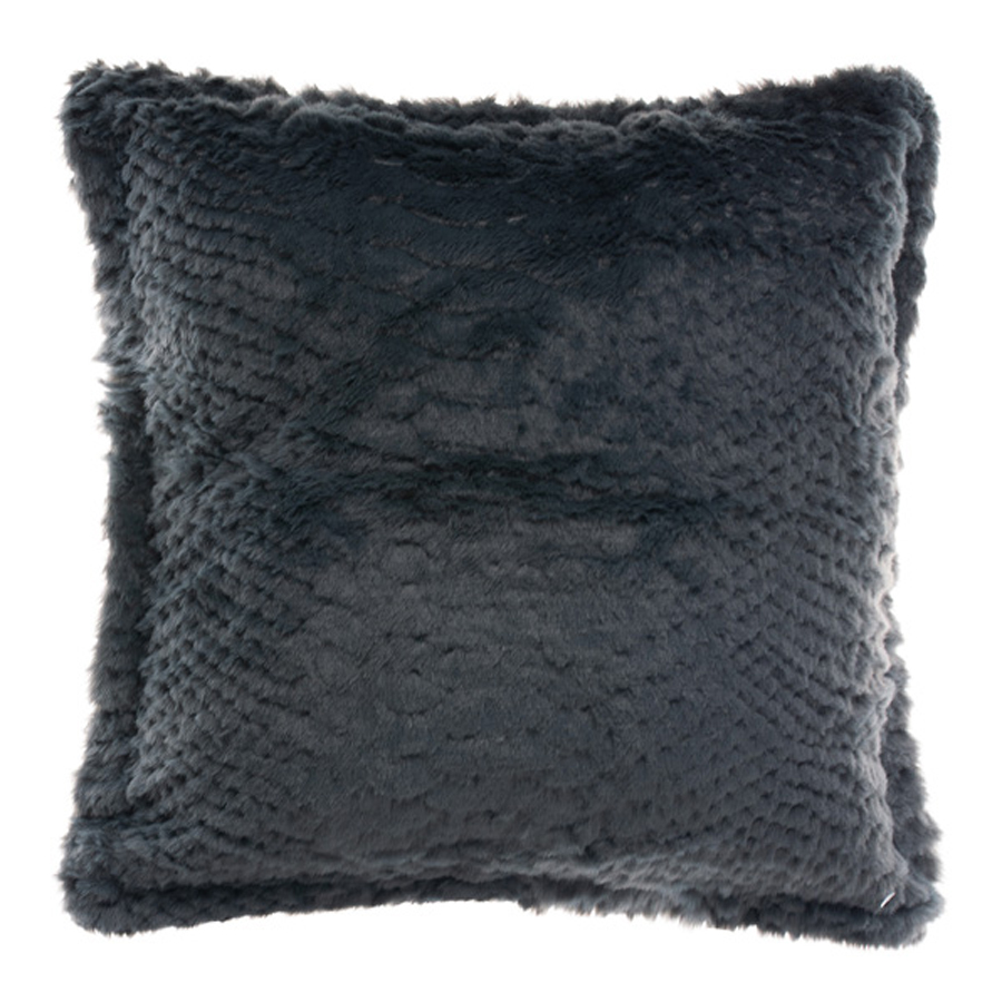 Διακοσμητική Μαξιλαροθήκη Γούνινη (45x45) Ανάγλυφη Newhome NX201 ανθρακί