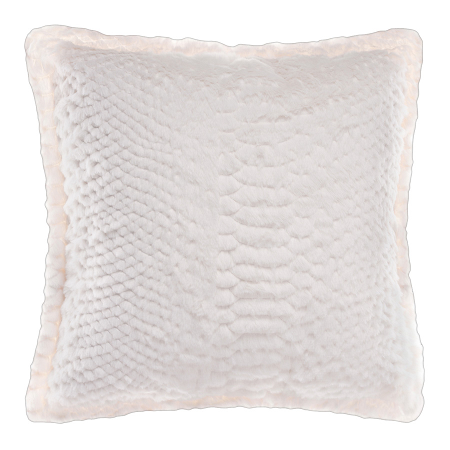 Διακοσμητική Μαξιλαροθήκη Γούνινη (45x45) Ανάγλυφη Newhome NX201 ivory