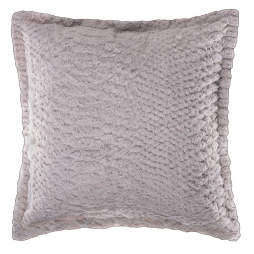 Διακοσμητική Μαξιλαροθήκη Γούνινη (45x45) Ανάγλυφη Newhome NX201 light grey