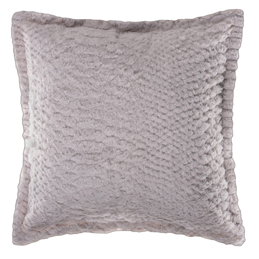 Διακοσμητική Μαξιλαροθήκη Γούνινη (65x65) Ανάγλυφη Newhome NX201 light grey