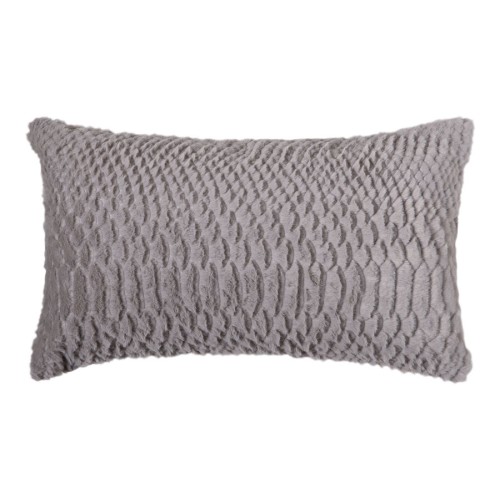 Διακοσμητική Μαξιλαροθήκη Γούνινη (30x50) Ανάγλυφη Newhome NX201 light grey