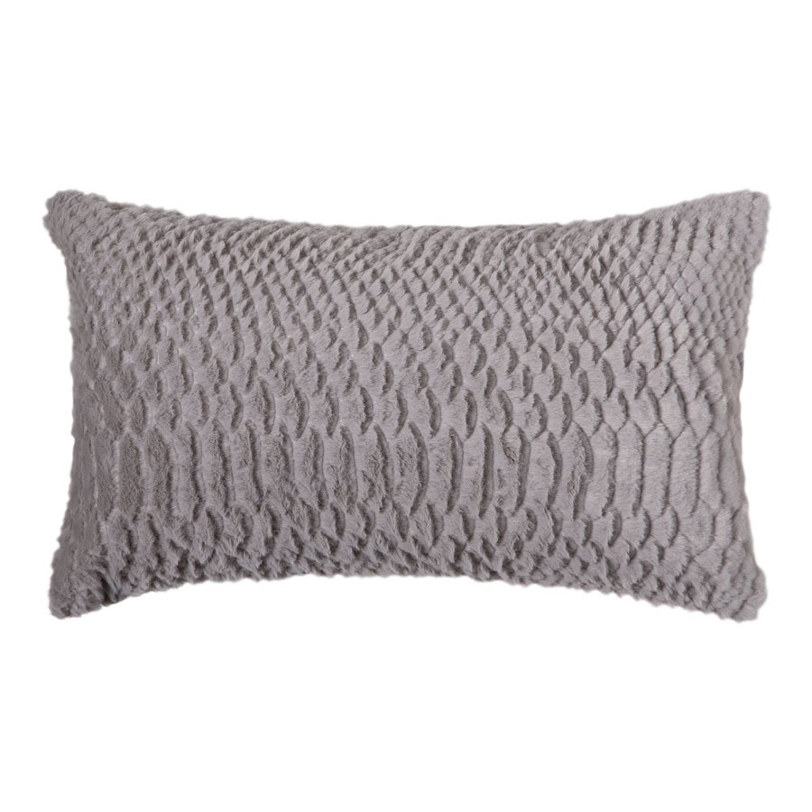 Διακοσμητική Μαξιλαροθήκη Γούνινη (30x50) Ανάγλυφη Newhome NX201 light grey