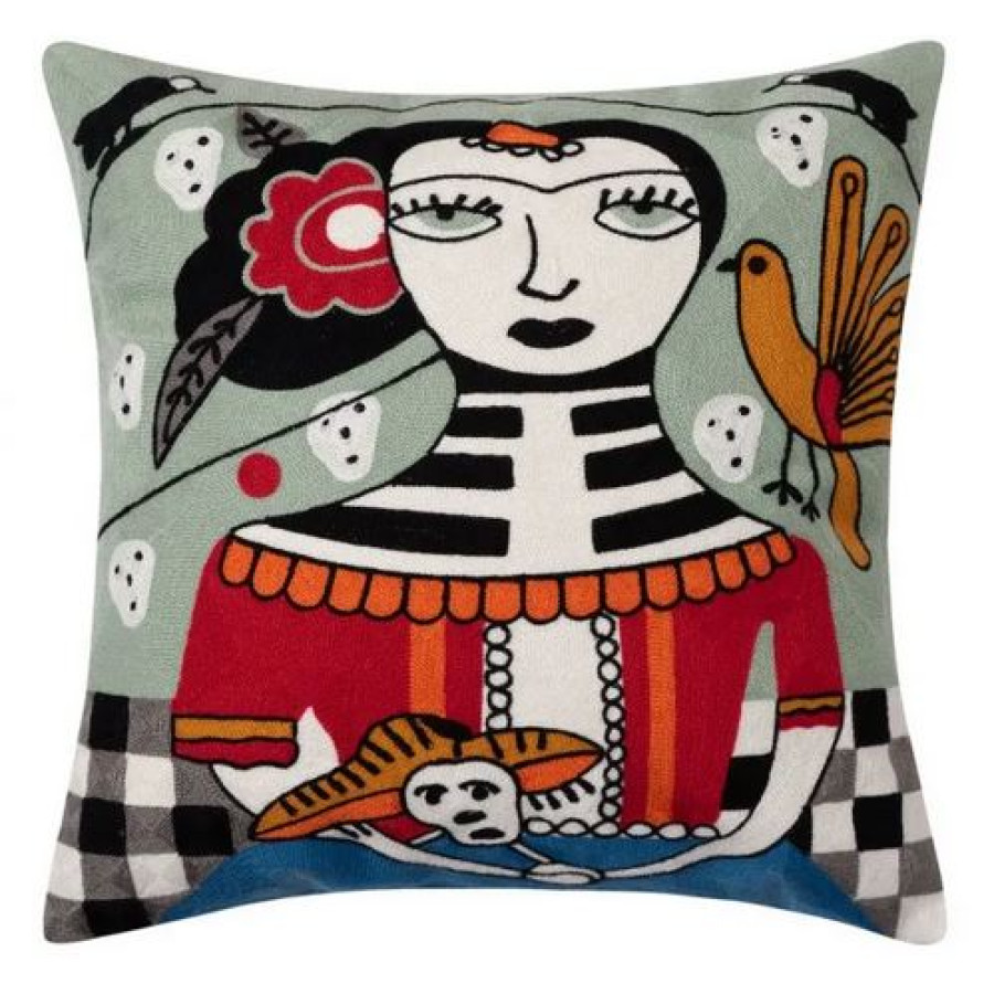 Διακοσμητική Θήκη για Μαξιλάρια Καναπέ (45x45) Ολοκέντητο Πολύγαζο Newhome 141