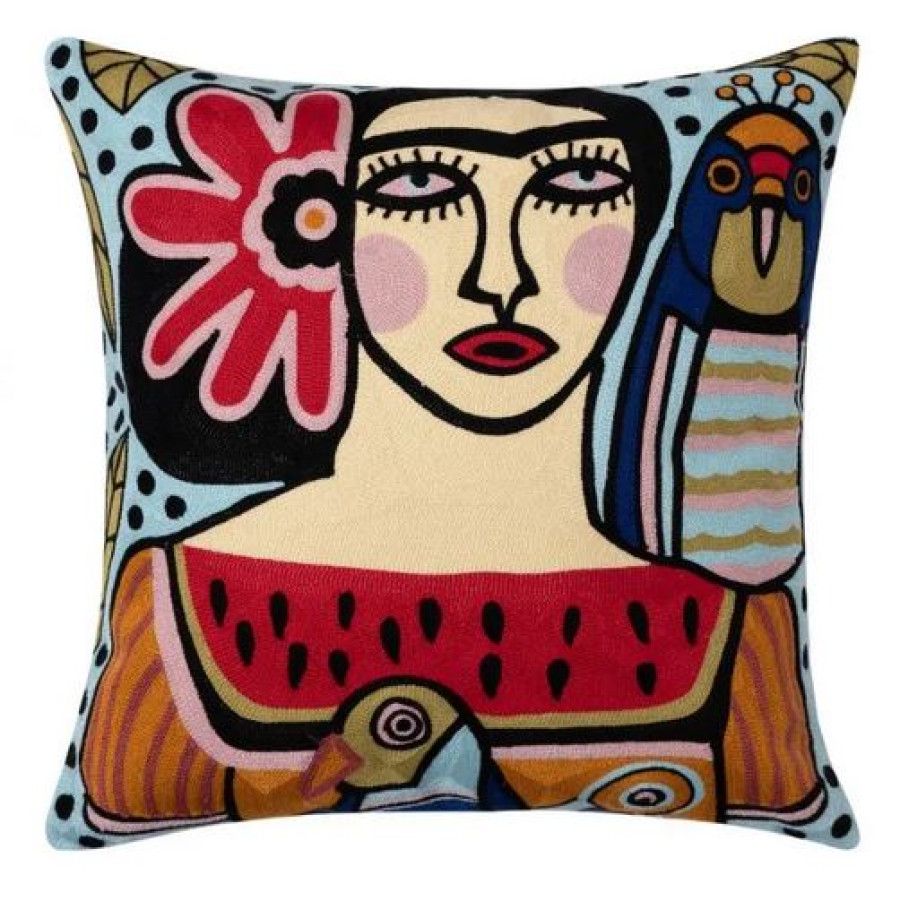 Διακοσμητική Θήκη για Μαξιλάρια Καναπέ (45x45) Ολοκέντητο Πολύγαζο Newhome 142