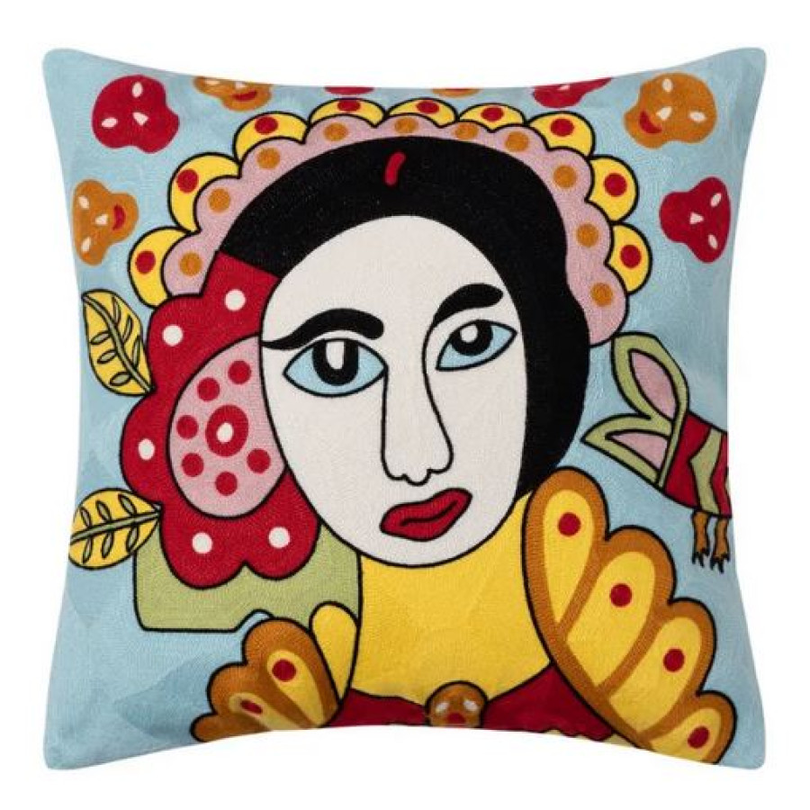 Διακοσμητική Θήκη για Μαξιλάρια Καναπέ (45x45) Ολοκέντητο Πολύγαζο Newhome 149