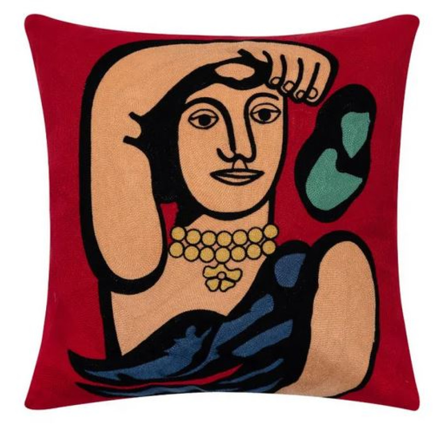 Διακοσμητική Θήκη για Μαξιλάρια Καναπέ (45x45) Ολοκέντητο Πολύγαζο Newhome 243