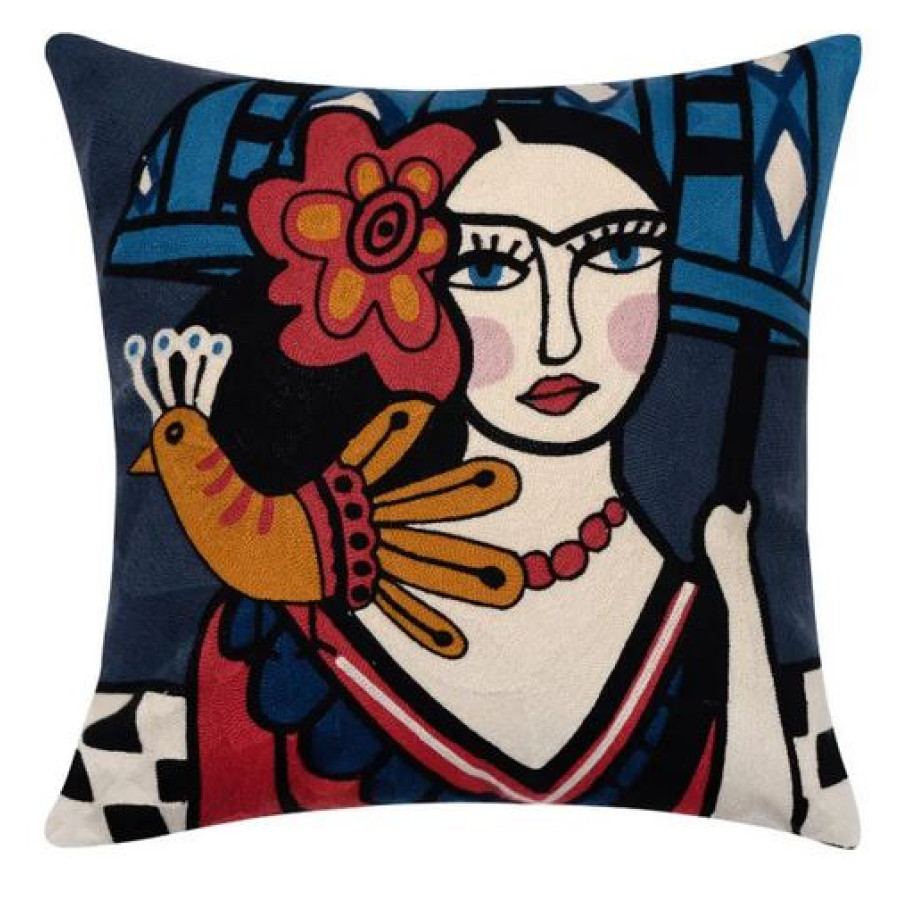 Διακοσμητική Θήκη για Μαξιλάρια Καναπέ (45x45) Ολοκέντητο Πολύγαζο Newhome 253