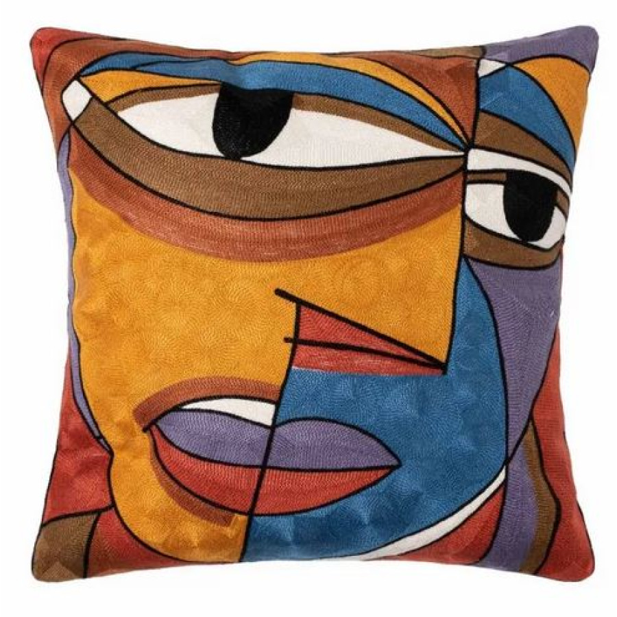 Διακοσμητική Θήκη για Μαξιλάρια Καναπέ (45x45) Ολοκέντητο Πολύγαζο Newhome 98A