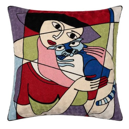 Διακοσμητική Θήκη για Μαξιλάρια Καναπέ (45x45) Ολοκέντητο Πολύγαζο Newhome K16