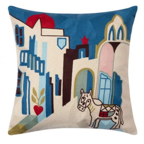 Διακοσμητική Θήκη για Μαξιλάρια Καναπέ (45x45) Ολοκέντητο Πολύγαζο Newhome 144