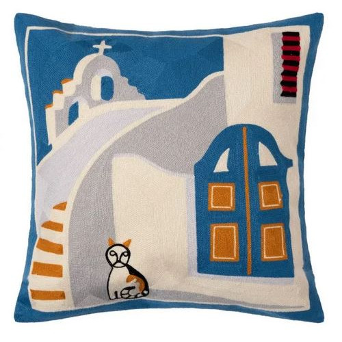 Διακοσμητική Θήκη για Μαξιλάρια Καναπέ (45x45) Ολοκέντητο Πολύγαζο Newhome 145