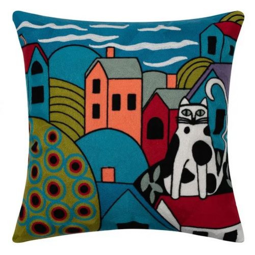 Διακοσμητική Θήκη για Μαξιλάρια Καναπέ (45x45) Ολοκέντητο Πολύγαζο Newhome 262