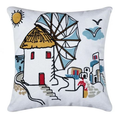 Διακοσμητική Θήκη για Μαξιλάρια Καναπέ (45x45) Ολοκέντητο Πολύγαζο Newhome 269