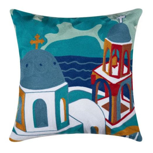 Διακοσμητική Θήκη για Μαξιλάρια Καναπέ (45x45) Ολοκέντητο Πολύγαζο Newhome 272